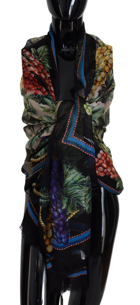 Dolce & Gabbana Grape Silk Shawl Neck Wrap Women's Scarf | Shop ...
