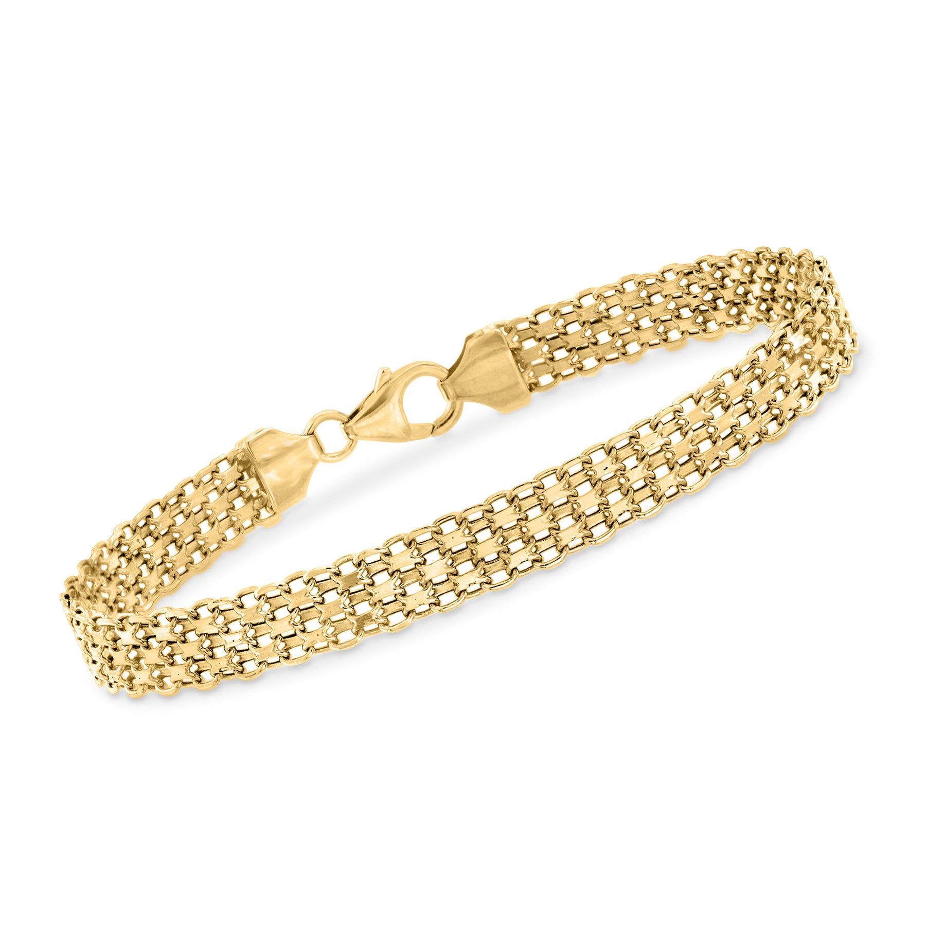 Ross-Simons Italian 18kt Yellow Gold Bismark-link Bracelet | Shop