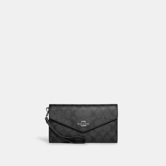 Coach Outlet Travel Envelope Wallet In Signature Canvas Shop Premium