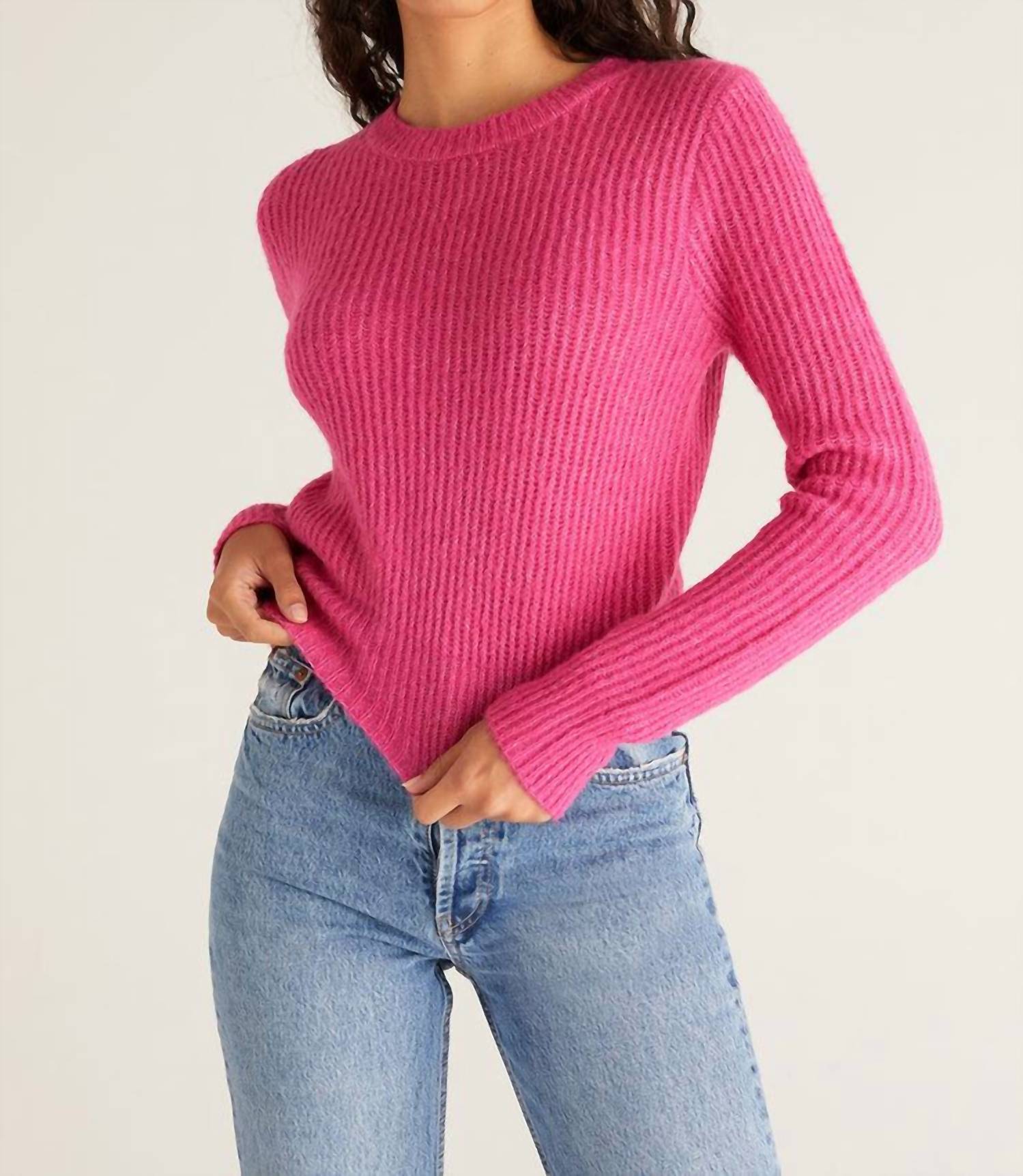 Z Supply Daphne Sweater In Punch Pink | Shop Premium Outlets