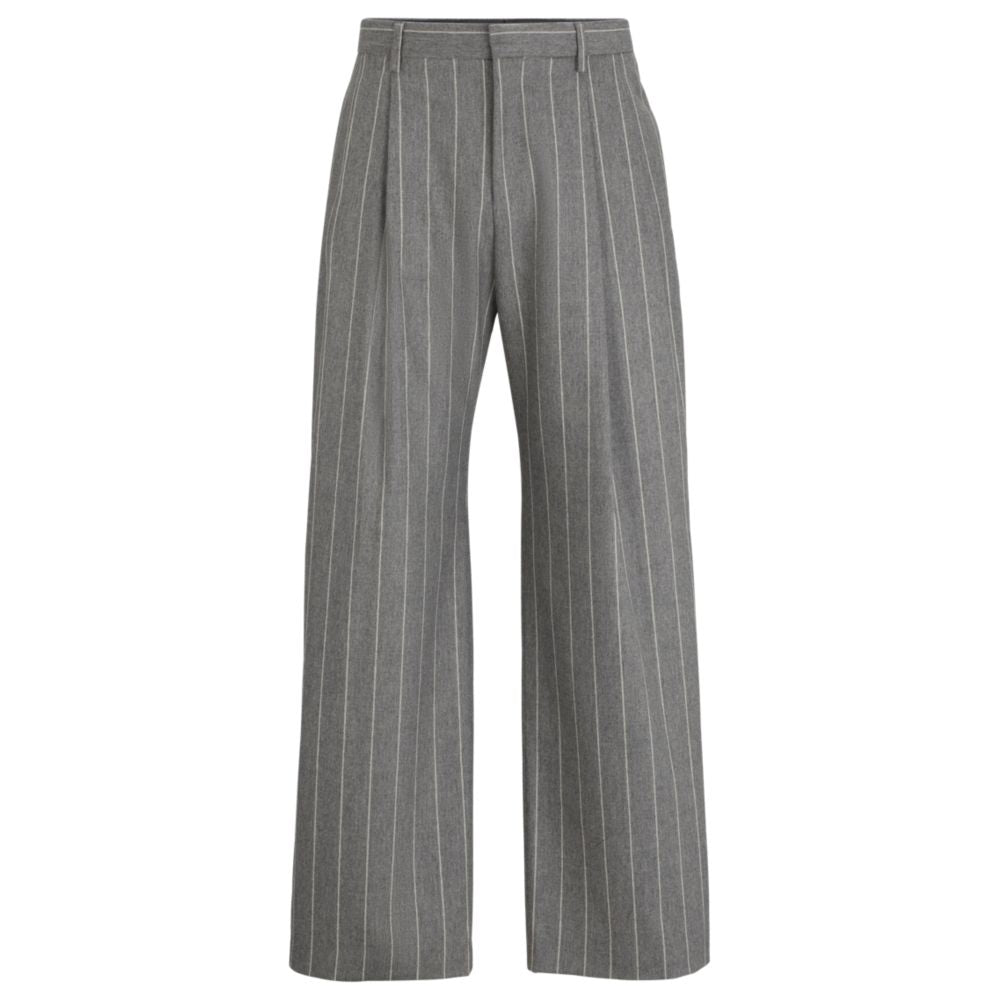 Relaxed-fit trousers in checked stretch wool