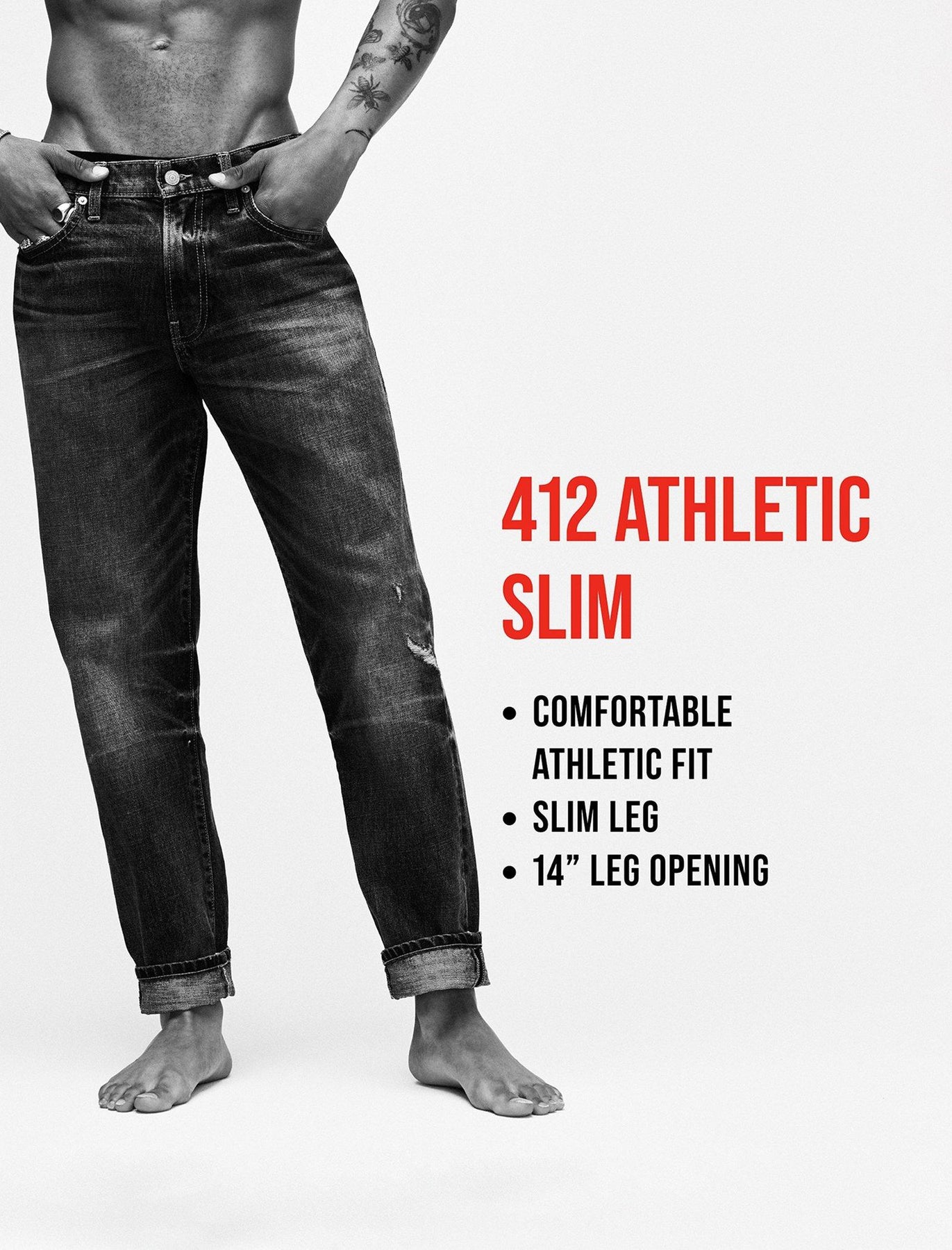 Lucky Brand 411 Athletic Taper Stretch Denim Jeans Medium Wash 40x30