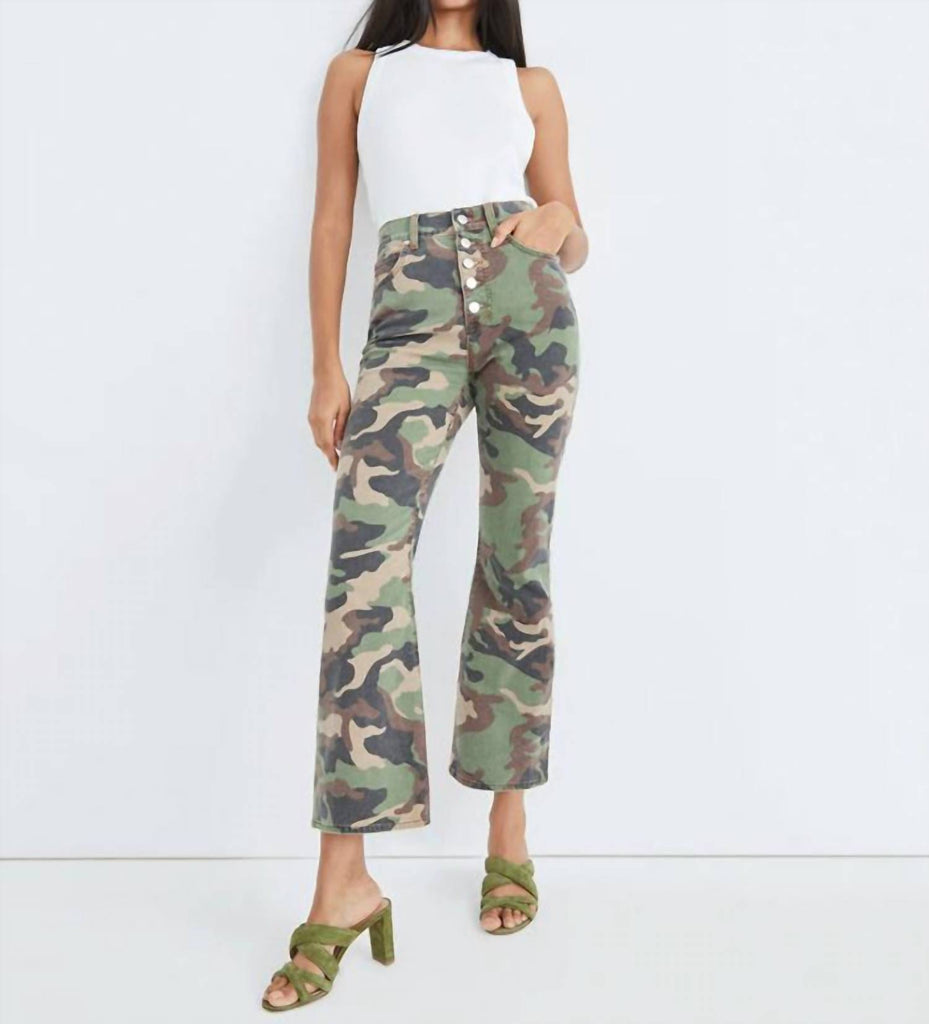 Carly Kick Flare Pant in Camo