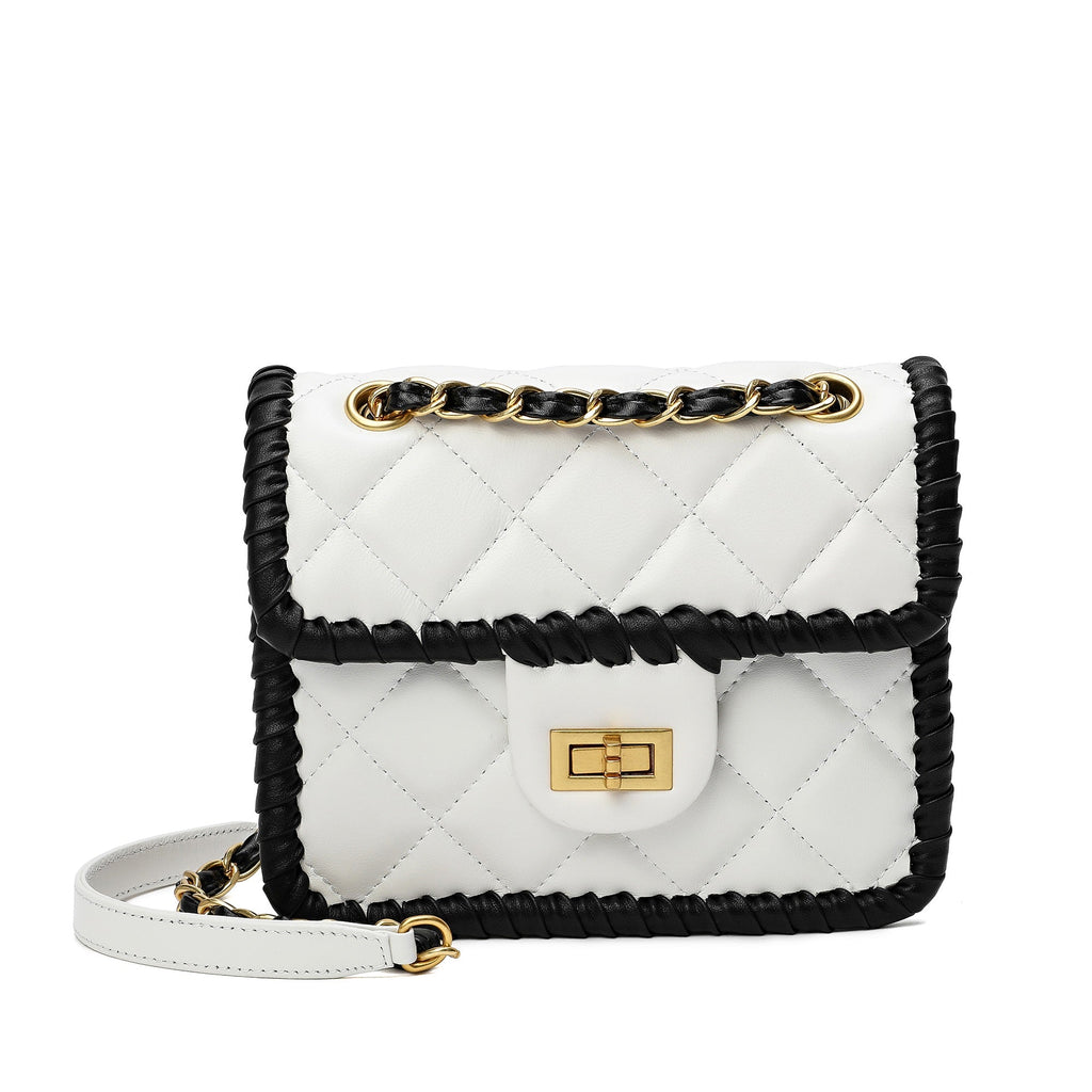 Tiffany & Fred Paris Tiffany & Fred Quilted Sheepskin Leather Crossbody/Shoulder Bag - White
