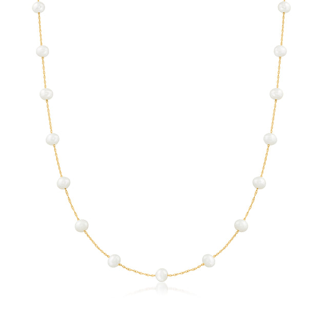 Canaria Fine Jewelry Canaria 4-5mm Cultured Pearl Station Necklace in ...