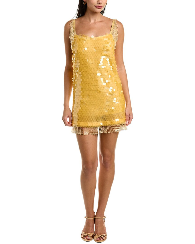 Sasha Sequin Mini Dress in Aqua | Size Medium | 100% Polyester | American Threads