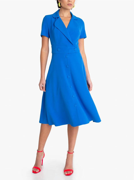Black Halo Ingrid Dress In Blue | Shop Premium Outlets