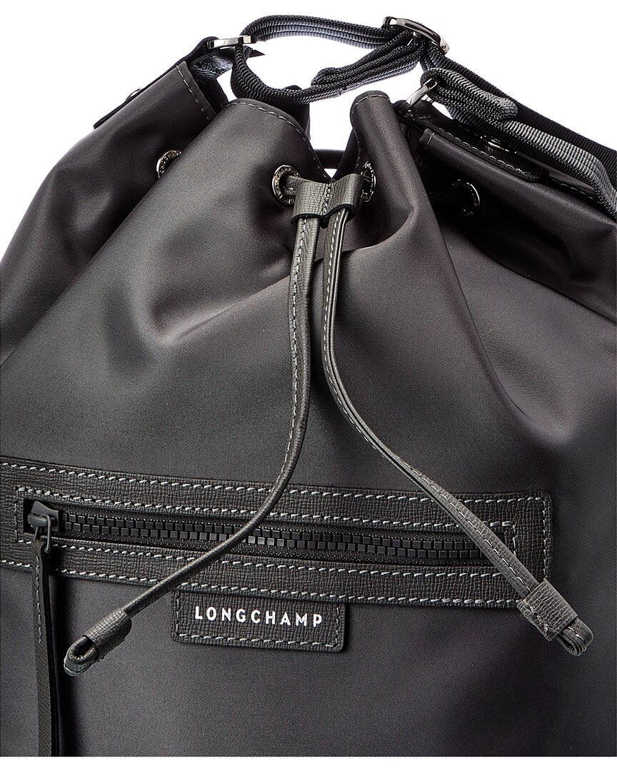 Longchamp Le Pliage Neo Bucket Canvas Bag Crossbody Navy w/Stripes EUC  France