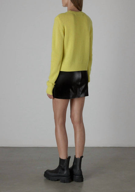 Enza Costa Acid Cashmere Crew Sweater In Yellow | Shop Premium Outlets