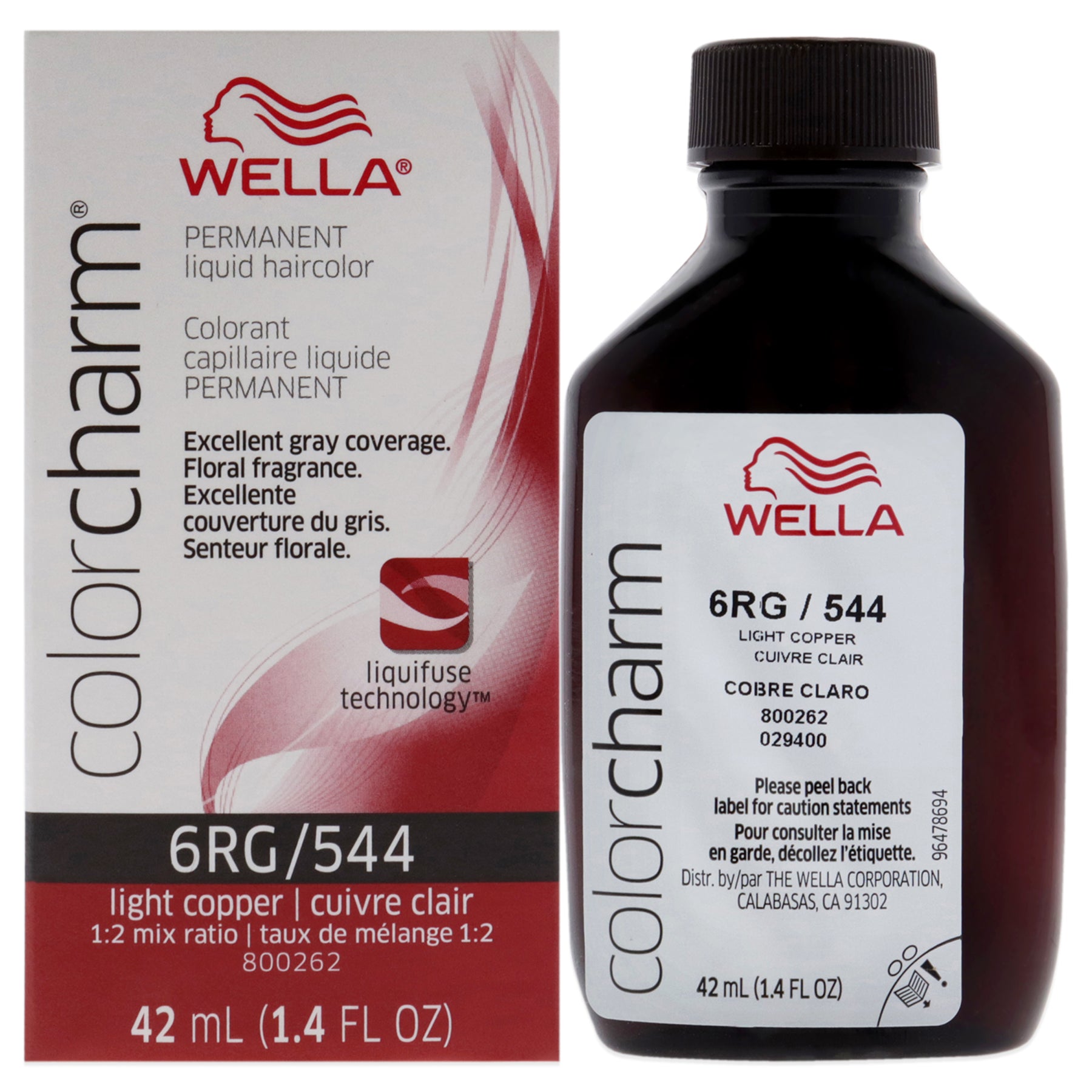 Wella Color Charm Permanent Liquid Haircolor - 544 6rg Light Copper By For  Unisex - 1.4 Oz Hair Color