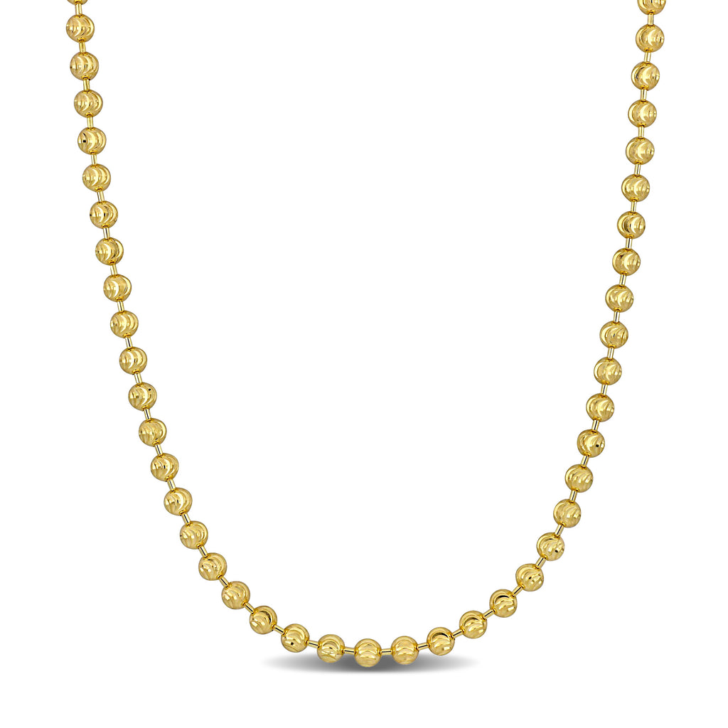 Mimi & Max 3mm Diamond Cut Ball Chain Necklace In 10k Yellow Gold
