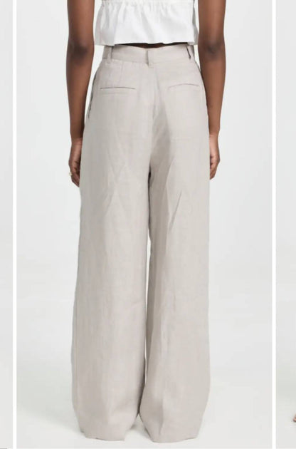 Enza Costa Women's Linen Pleated Wide Leg Pant In Mist | Shop Premium ...