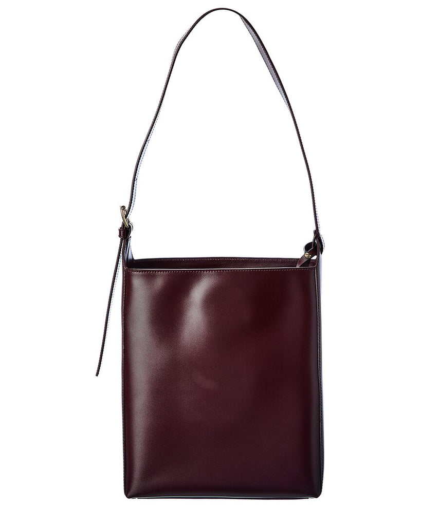 A.P.C. Gold-Toned Leather Shoulder Bag - Burgundy Shoulder Bags