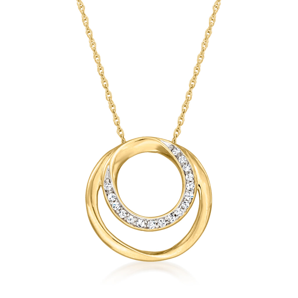 Mother-of-Pearl and .10 Carat White Topaz Flower Pendant Necklace in 18kt  Gold Over Sterling. 16