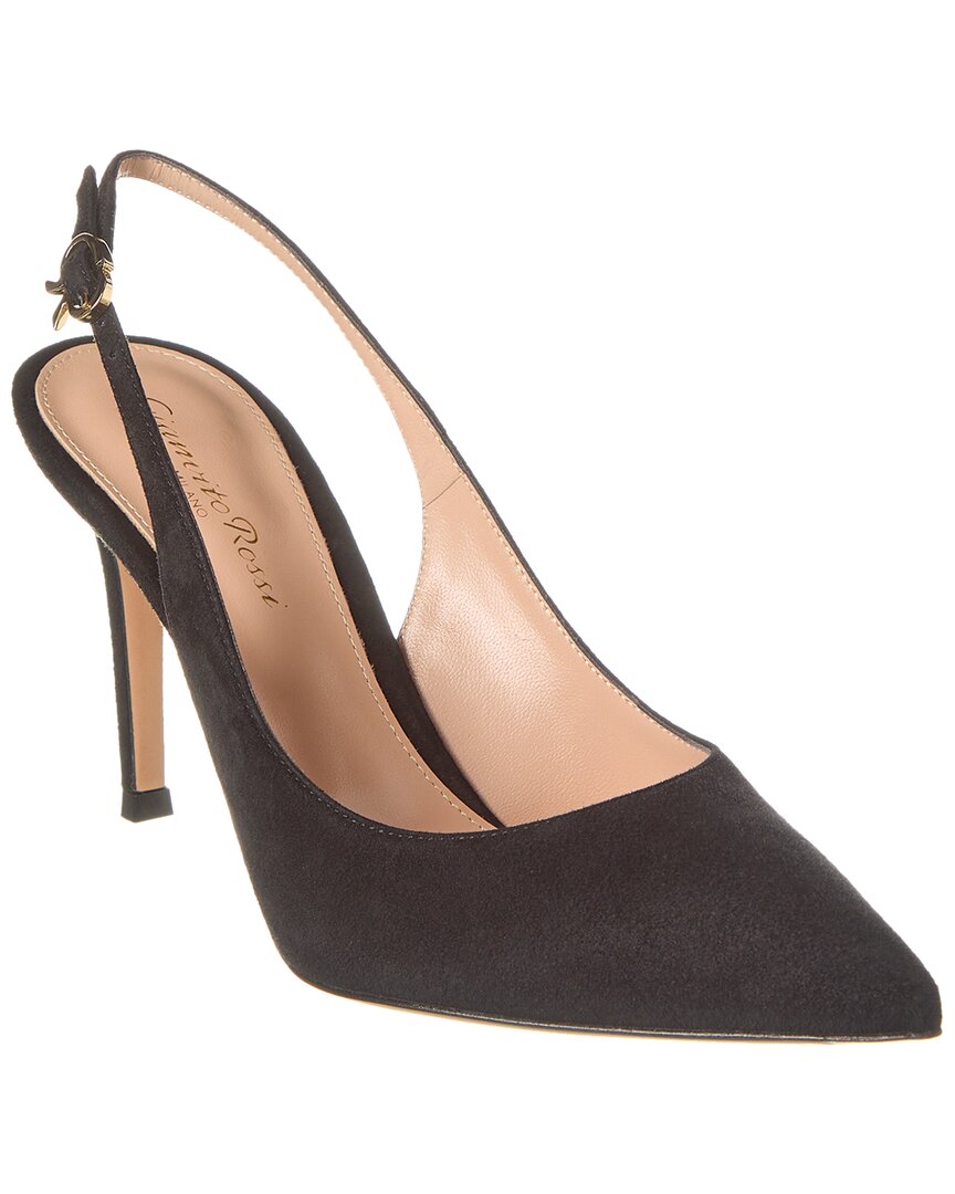 Gianvito Rossi Piper Anklet Leather Pumps in Black