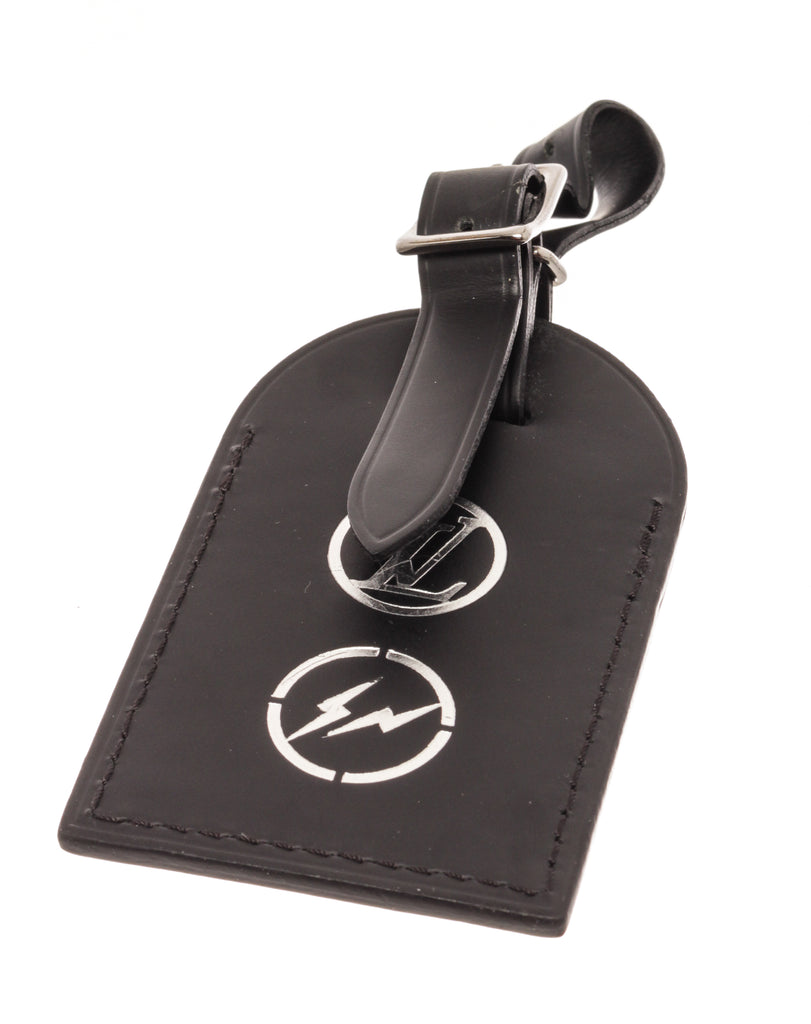 Louis Vuitton Fragment Luggage Tag Leather Black For Sale at