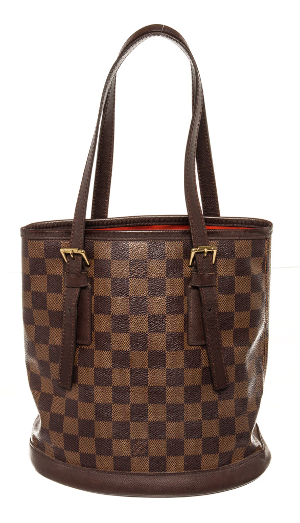 Louis Vuitton Damier Ebene Marais Bucket Bag with Accessory