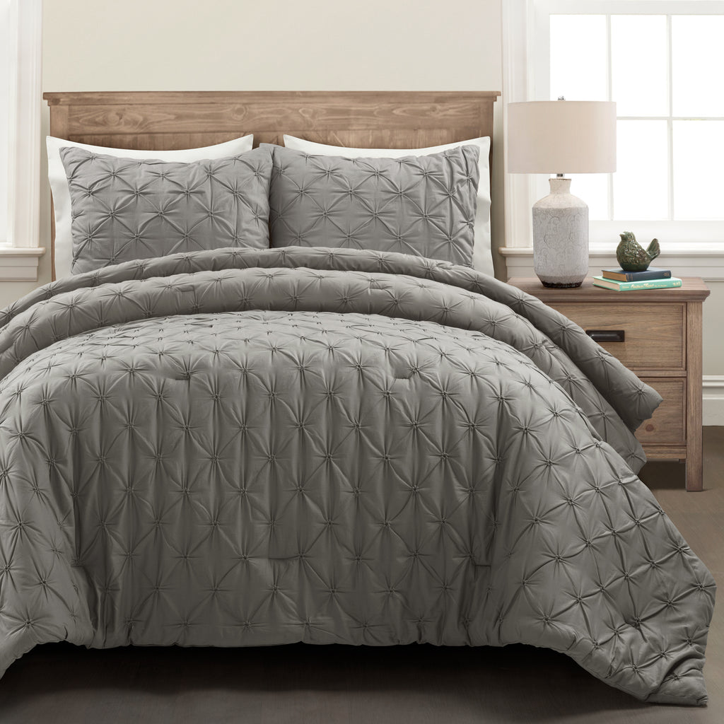 Crinkle Textured Dobby Comforter Set, Lush Decor