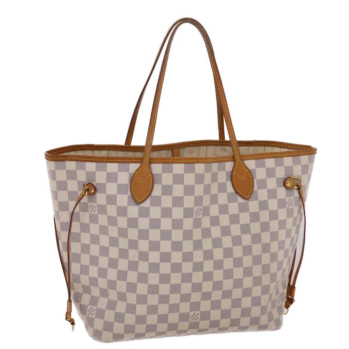 Louis+Vuitton+Neverfull+Tote+MM+Black+Canvas%2FLeather for sale online