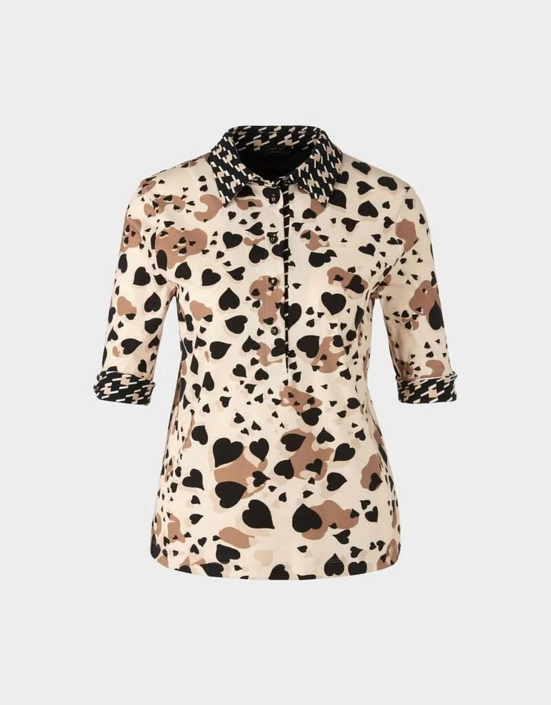 Premium Printed Shirt Cream Outlets Cain Marc Shop In | Polo