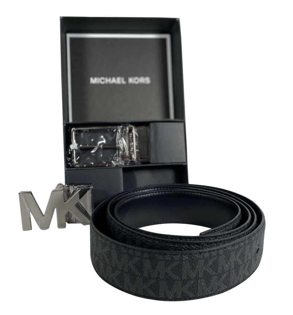 Michael Kors Saffiano Leather Reversible MK Logo Plaque Buckle Belt, Large  