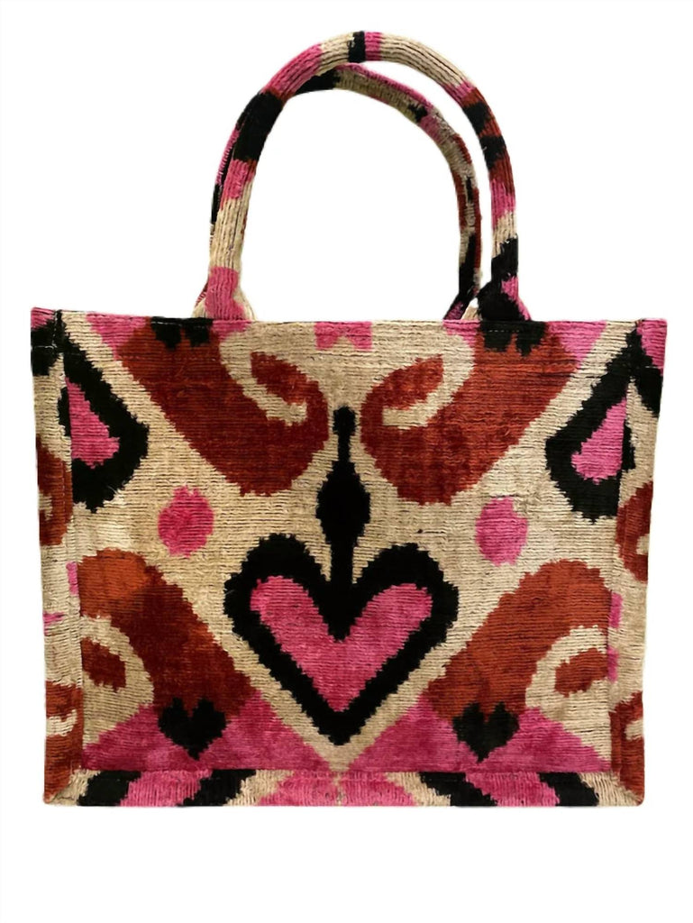 Shiraleah Feather Tie Dye Tote Bag In Multi in Red