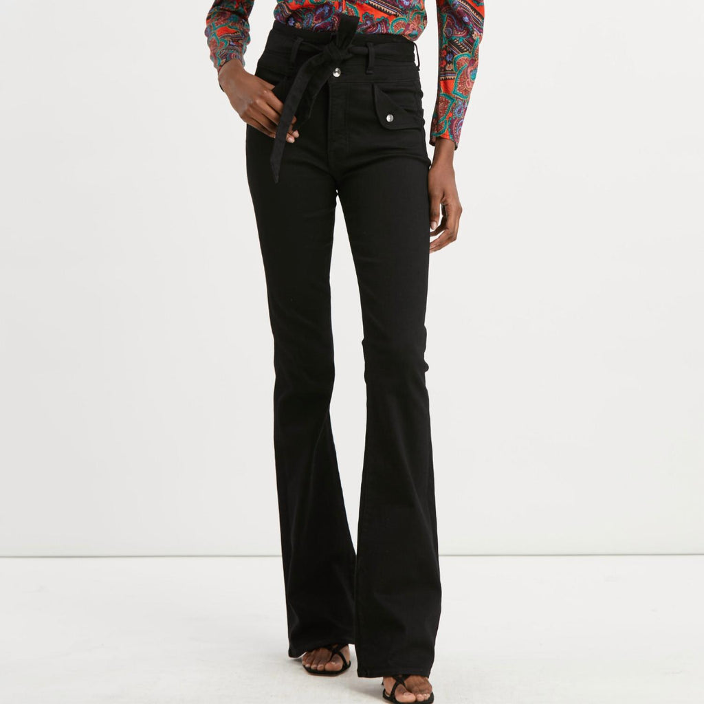 Giselle high-rise flared jeans in black - Veronica Beard