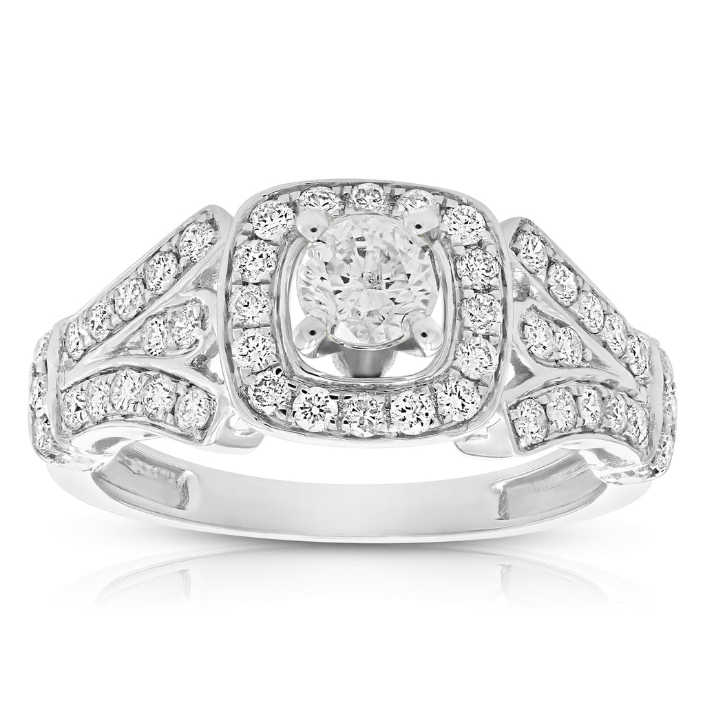 Vir Jewels 1 cttw Diamond Halo Wedding Engagement Ring 14K White
