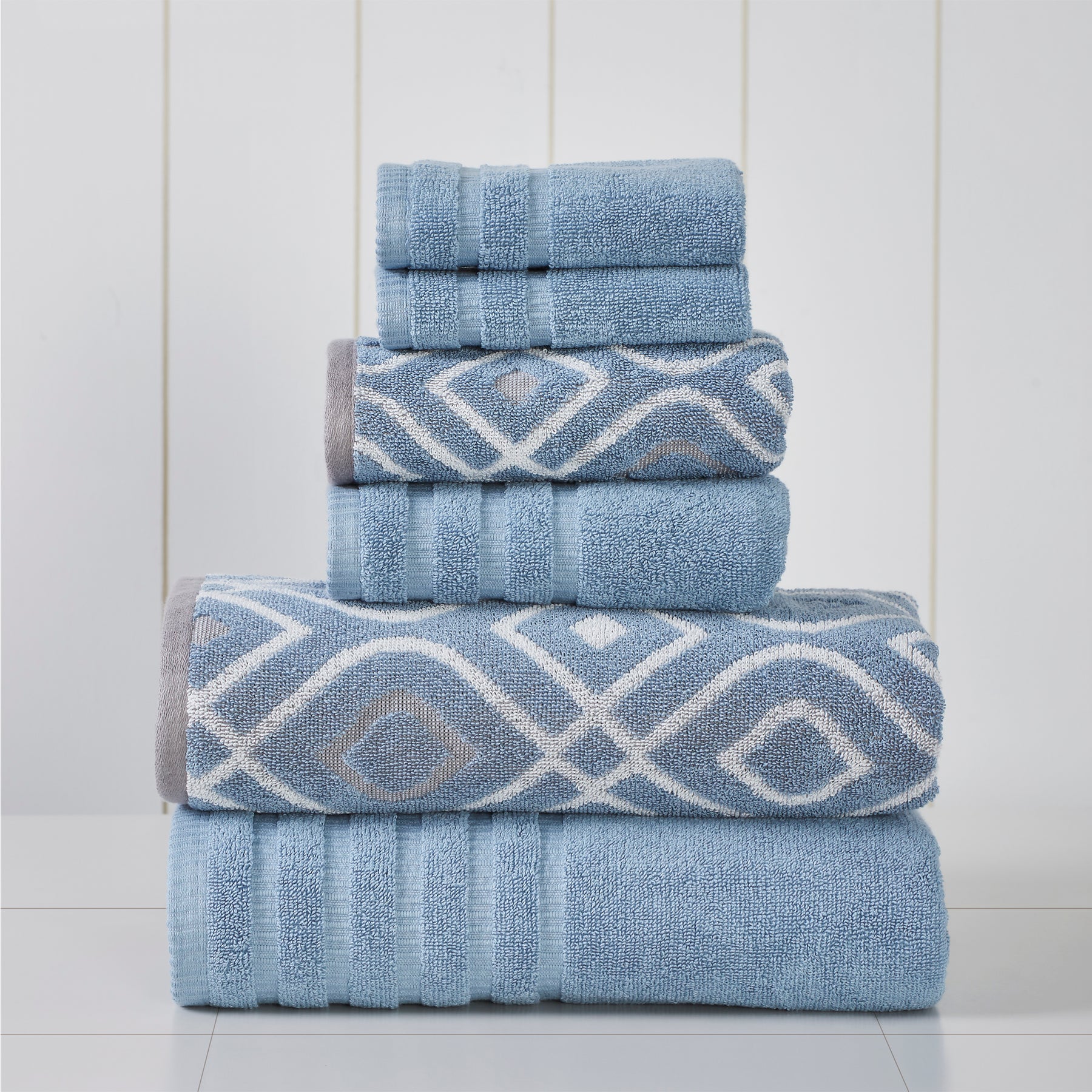 Modern Threads Pax 6 Piece Jacquard 100% Cotton Bath Towel Set