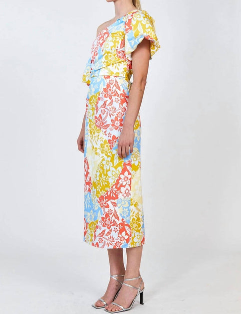 HUNTER BELL Margot Dress In Flower Patchwork | Shop Premium Outlets