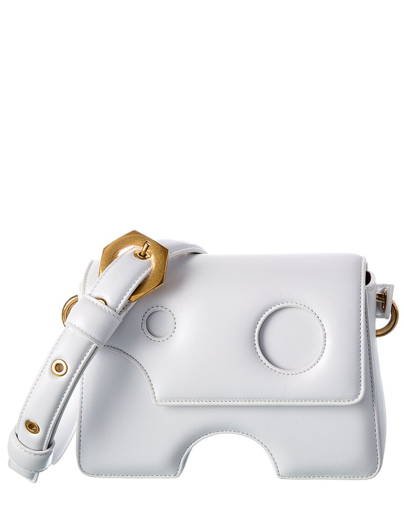 Off-white Burrow-20 Leather Shoulder Bag In White