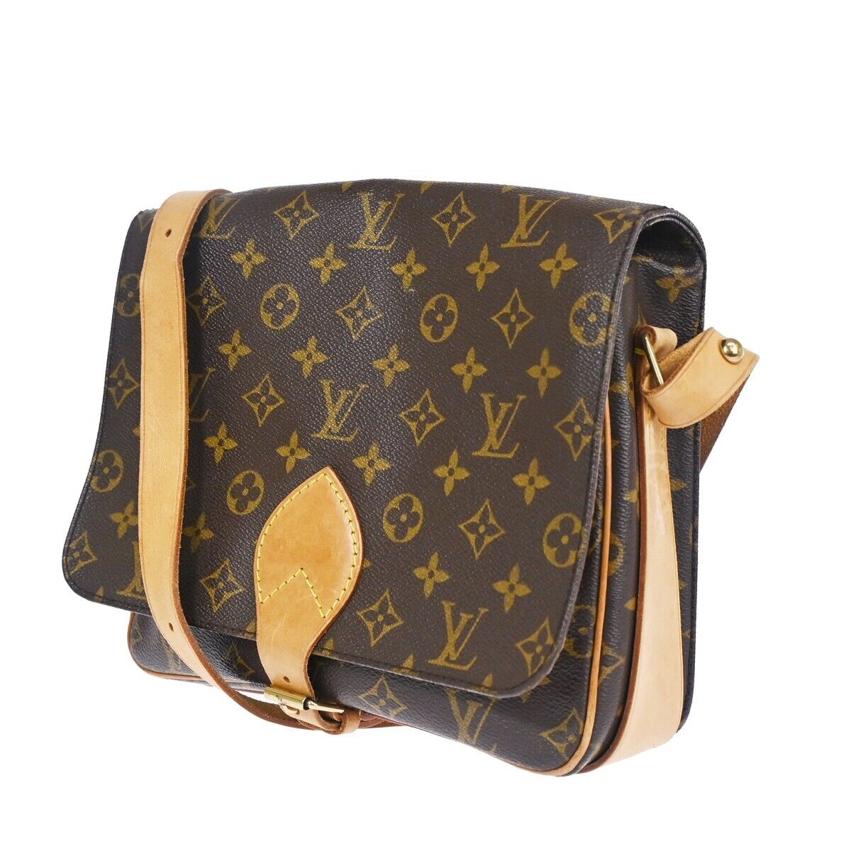 Leather Monogram Canvas Cartouchiere GM (Authentic Pre-Owned)  Brown  leather backpack, Louis vuitton, Louis vuitton monogram