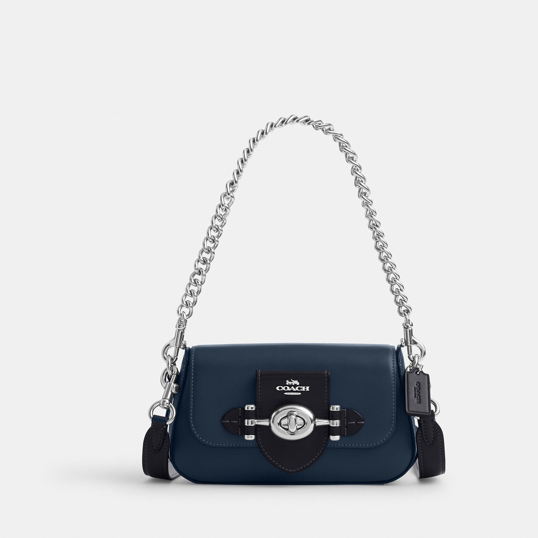 COACH Washed Denim Signature Kira Crossbody (Pale Blue) Handbags