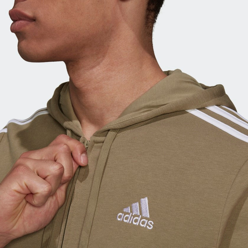 adidas Men\'s Essentials Fleece 3-stripes Full-zip Hoodie | Shop Premium  Outlets