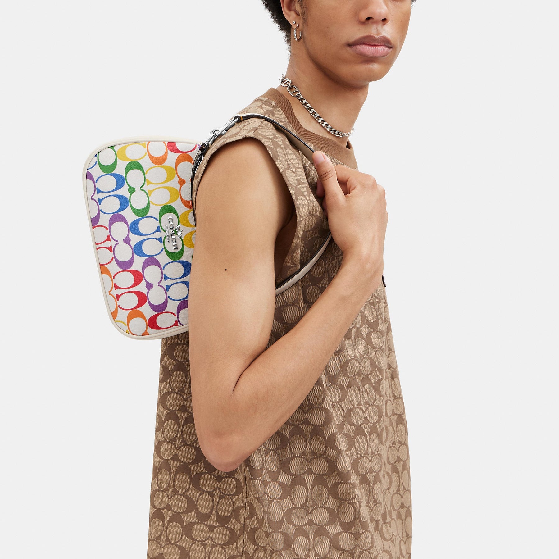 COACH®  Teri Shoulder Bag In Rainbow Signature Canvas