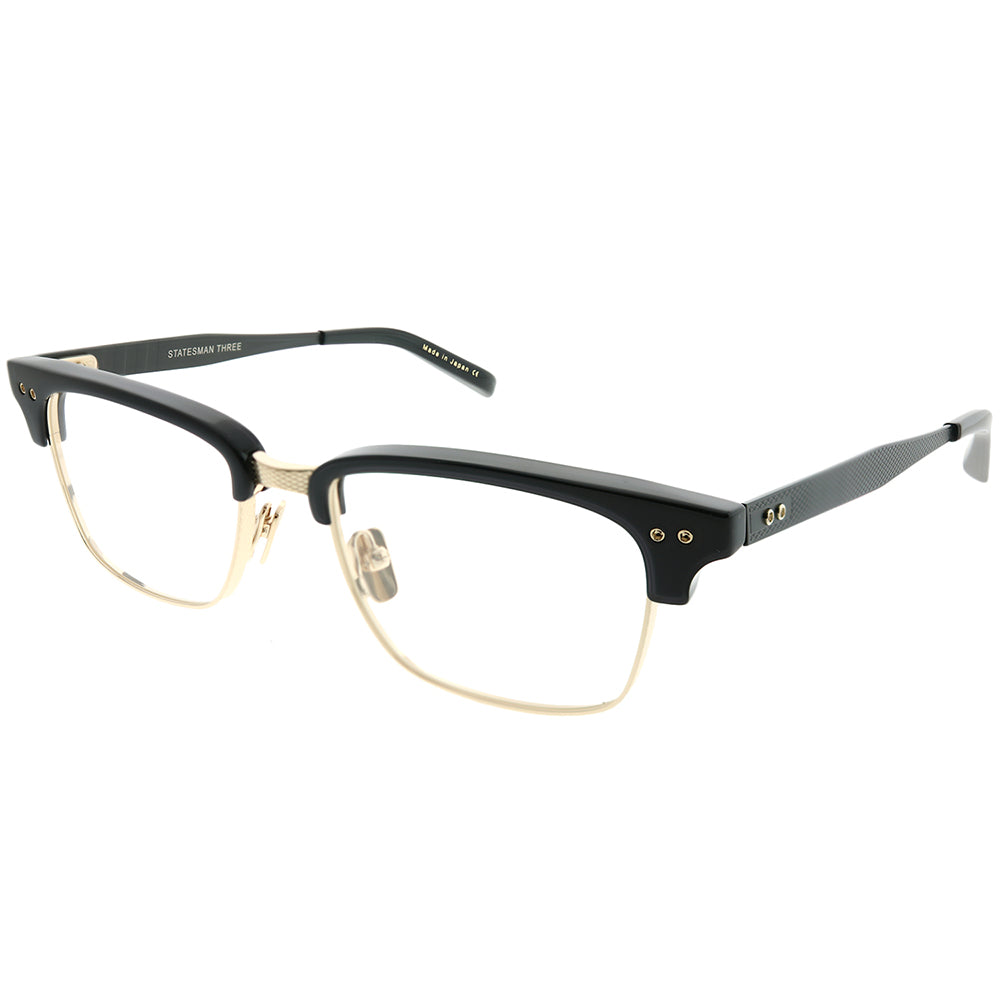 Dita Statesman Three DRX-2064-B-BLK-GLD-55 Unisex Rectangle Eyeglasses 55mm