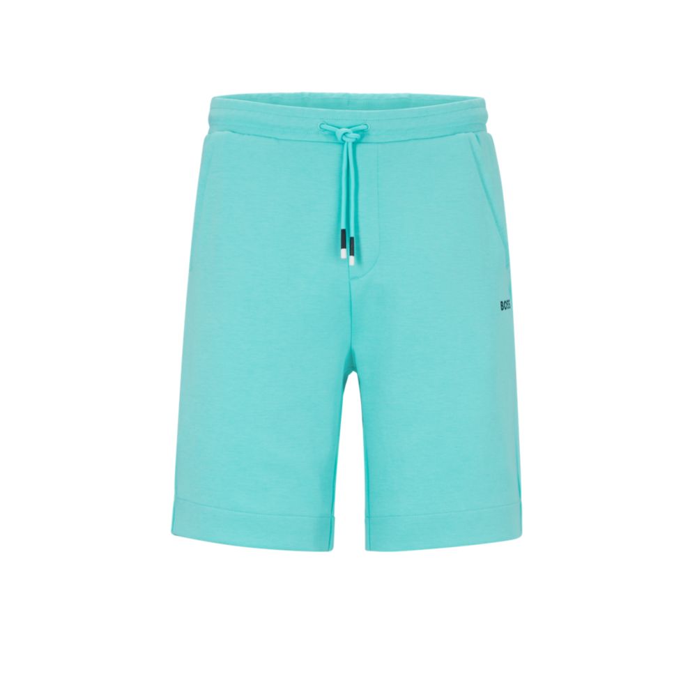 Cotton-blend regular-fit shorts with embroidered logos